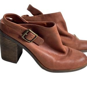 Lucky Brand Machiko Leather Mules Women Size 7.5m,Pre-Owned